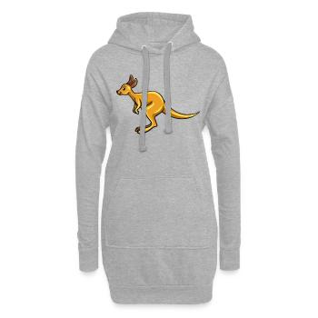 Kangourou Australie Kangourou Drôle Doux Sauvage - Sweat-shirt à capuche long Femme - gris chiné - Devant