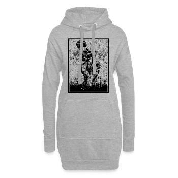 Zombie Rose Fleur Main Halloween - Sweat-shirt à capuche long Femme - gris chiné - Devant