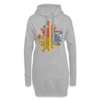 Flûte - Sweat-shirt à capuche long Femme - gris chiné - Devant