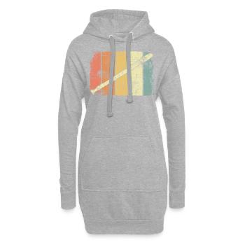 Flûte - Sweat-shirt à capuche long Femme - gris chiné - Devant