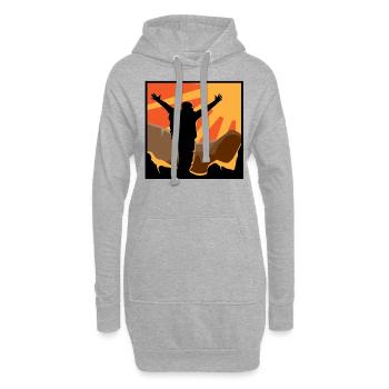 Berg Gebirge Natur Wandern Bergsteiger Alpen Land - Hoodie-Kleid - Grau meliert - Vorne