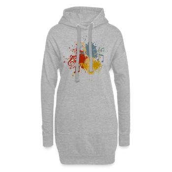 Saxophon retro - Hoodie-Kleid - Grau meliert - Vorne