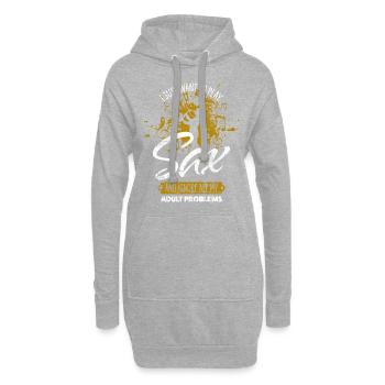 Saxofon - Hoodie-Kleid - Grau meliert - Vorne