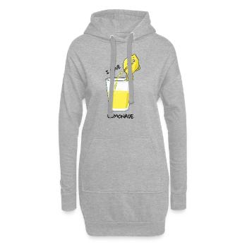 I love Lemonade Geschenk Zitrone pinkelt lustig - Hoodie-Kleid - Grau meliert - Vorne