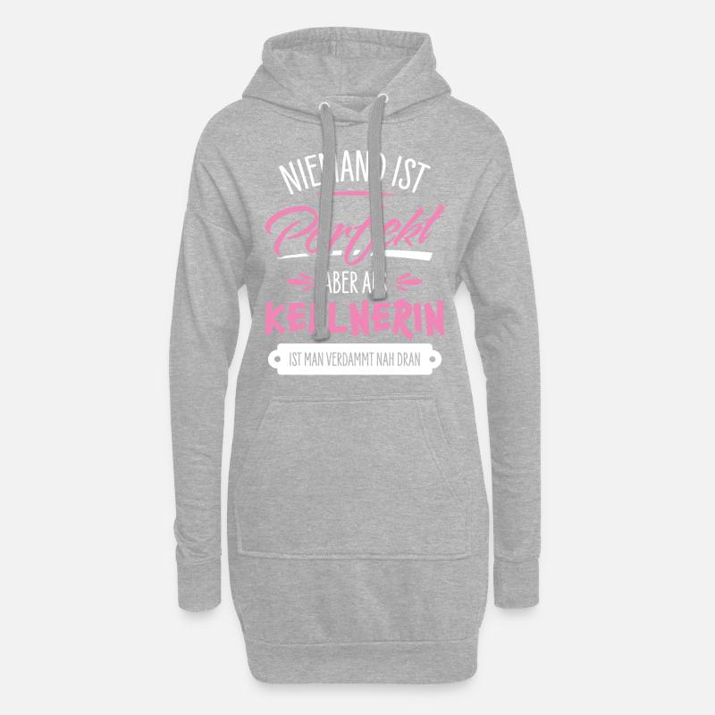 Kellnerin - Hoodie-Kleid - Grau meliert