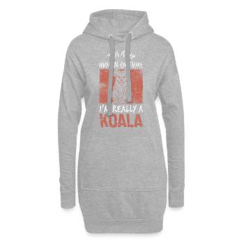 Costume koala - Sweat-shirt à capuche long Femme - gris chiné - Devant