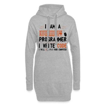 Programmierer - Hoodie-Kleid - Grau meliert - Vorne