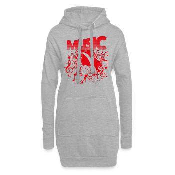 Musik - Hoodie-Kleid - Grau meliert - Vorne