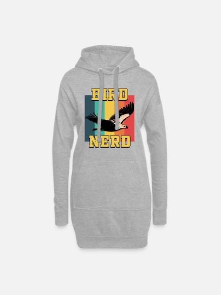 Bird NERD - Hoodie Dress - heather grey