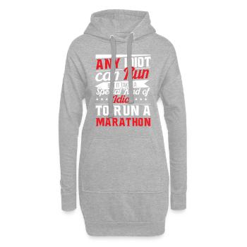 Marathon coureur marathon idiot coureur dire drôle - Sweat-shirt à capuche long Femme - gris chiné - Devant