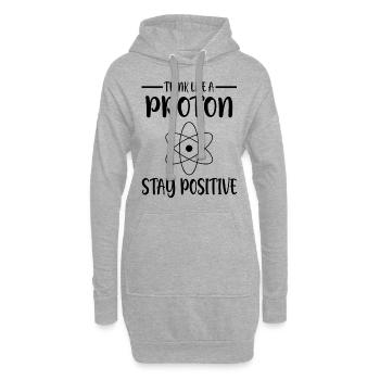 Think like a proton | Réflexion positive - Sweat-shirt à capuche long Femme - gris chiné - Devant