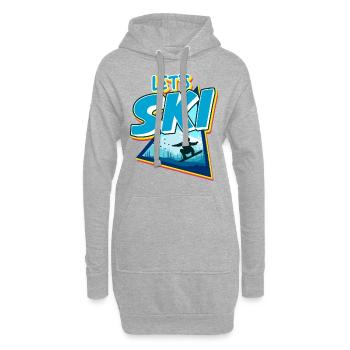 Vintage Slalom Ski Années 80 Années 90 - Sweat-shirt à capuche long Femme - gris chiné - Devant