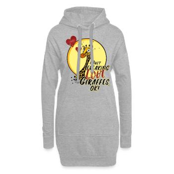 Giraffe Giraffen Fan Giraffenliebhaber Langhals - Hoodie-Kleid - Grau meliert - Vorne