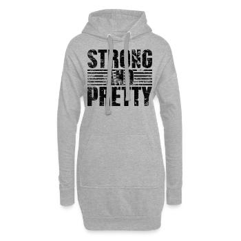 Strongman Strong And Pretty Bodybuilding - Hoodie-Kleid - Grau meliert - Vorne