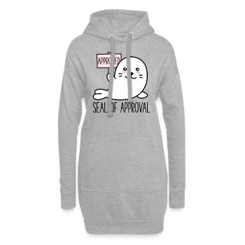 Mignon drôle de sceau d’approbation - Kawaii Animal - Sweat-shirt à capuche long Femme - gris chiné - Devant