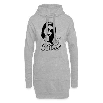 Metal Braut Geschenk Metalfan Freundin Metalhand - Hoodie-Kleid - Grau meliert - Vorne
