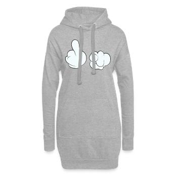 Fick dich Stinkefinger Mittelfinger - Hoodie-Kleid - Grau meliert - Vorne