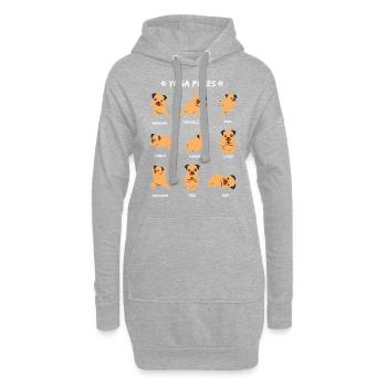 Yoga Posen Hund - Hoodie-Kleid - Grau meliert - Vorne