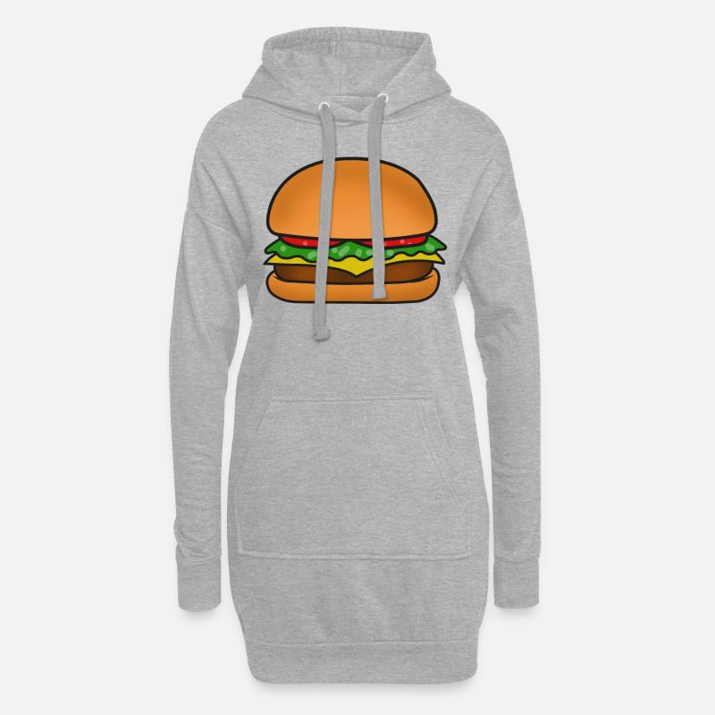 Hamburger Cheeseburger - Hoodie-Kleid - Grau meliert