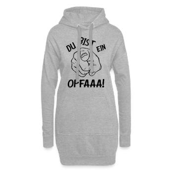 Du bist ein Opfa Geschenk Opfer Zeigefinger lustig - Hoodie-Kleid - Grau meliert - Vorne