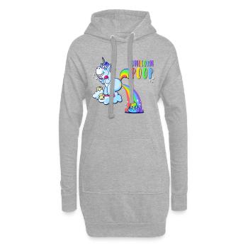 Einhorn Kacke - Hoodie-Kleid - Grau meliert - Vorne