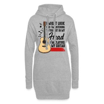 Gitarren - Hoodie-Kleid - Grau meliert - Vorne