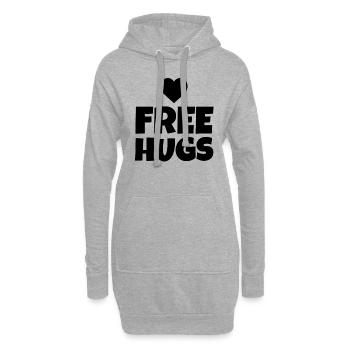 HUGS GRATUIT - Sweat-shirt à capuche long Femme - gris chiné - Devant