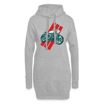 Moto vintage - Sweat-shirt à capuche long Femme - gris chiné - Devant