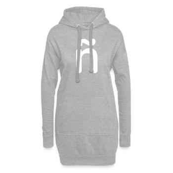 Lettre ñ avec tilde - enye - alphabet espagnol - Sweat-shirt à capuche long Femme - gris chiné - Devant