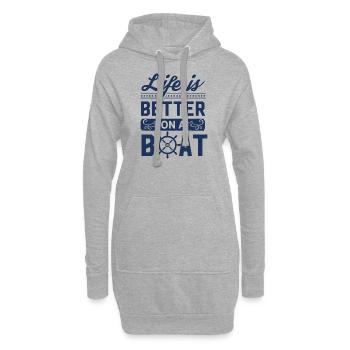 Bootfahren Boot Bootsfahrt Kapitän Besatzung - Hoodie-Kleid - Grau meliert - Vorne