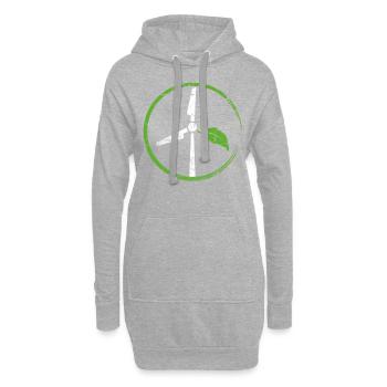 Énergie éolienne - Sweat-shirt à capuche long Femme - gris chiné - Devant