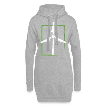 Énergie éolienne - Sweat-shirt à capuche long Femme - gris chiné - Devant
