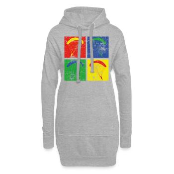 Gleitschirmfliegen - Hoodie-Kleid - Grau meliert - Vorne