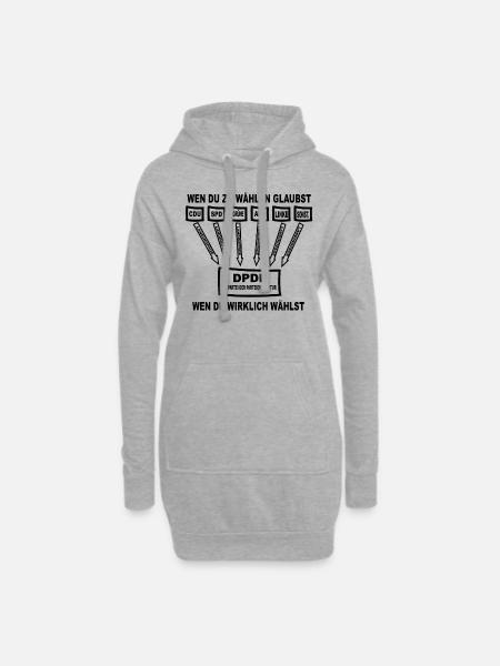 Wählen oder nicht wählen Politik - Hoodie-Kleid - Grau meliert