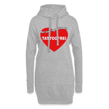 Keine Tattoos Tattoofrei Reinhäuter - Hoodie-Kleid - Grau meliert - Vorne