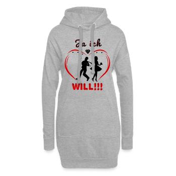 Ja Ich Will - Hoodie-Kleid - Grau meliert - Vorne