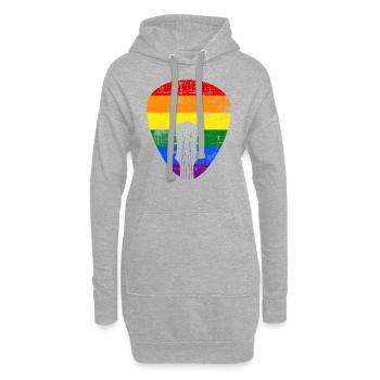 Guitare LGBT - Sweat-shirt à capuche long Femme - gris chiné - Devant