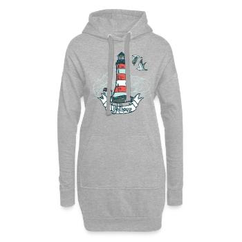 Leuchtturm, internationaler Leuchtturm Tag - Hoodie-Kleid - Grau meliert - Vorne