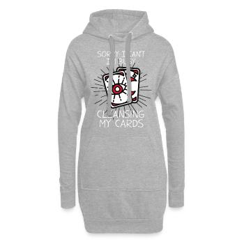 Tarot cartes Devins Cartes Poser - Sweat-shirt à capuche long Femme - gris chiné - Devant