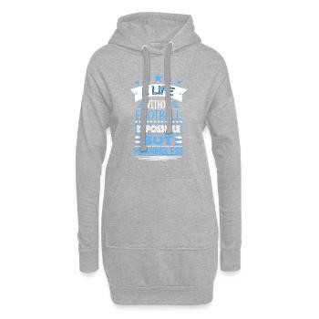 a life without is possible but meaningless - Hoodie-Kleid - Grau meliert - Vorne