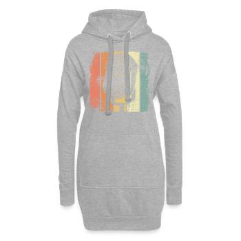 Chanteur rétro - Sweat-shirt à capuche long Femme - gris chiné - Devant