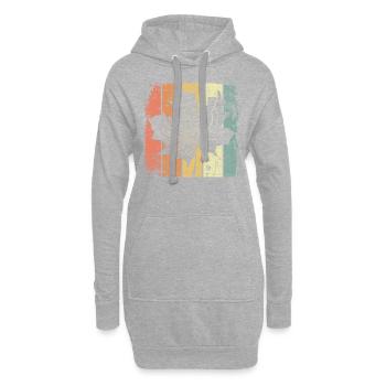 Herbst - Hoodie-Kleid - Grau meliert - Vorne