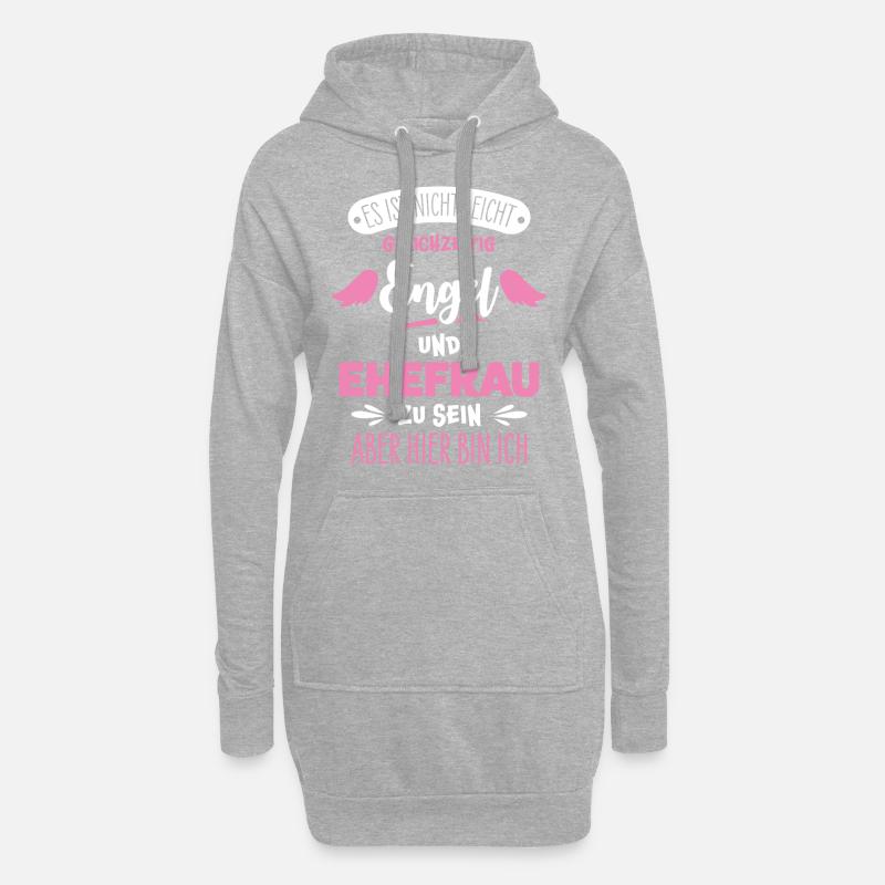 Ehefrau - Hoodie-Kleid - Grau meliert