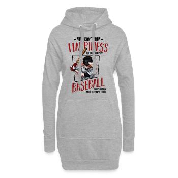 baseball - Hoodie Dress - heather grey - Front