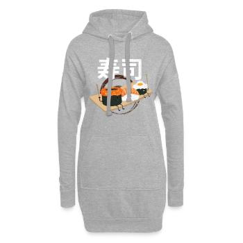 Sushis - Sweat-shirt à capuche long Femme - gris chiné - Devant
