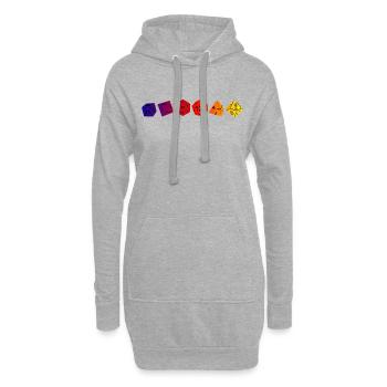 RPG Cube Dice Dragons CUBE CHAIN Chemise - Sweat-shirt à capuche long Femme - gris chiné - Devant