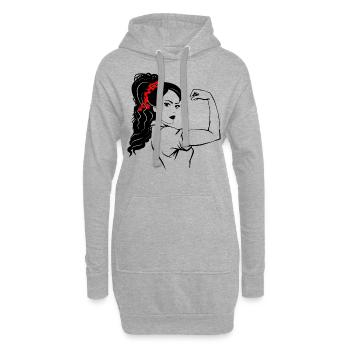 Femme indépendante - Sweat-shirt à capuche long Femme - gris chiné - Devant