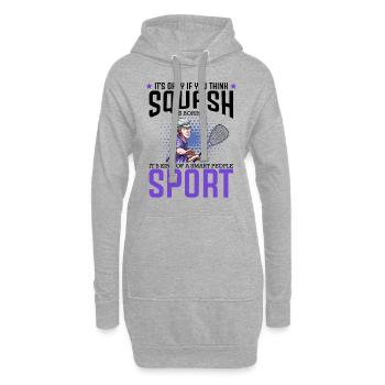 squash - Sweat-shirt à capuche long Femme - gris chiné - Devant