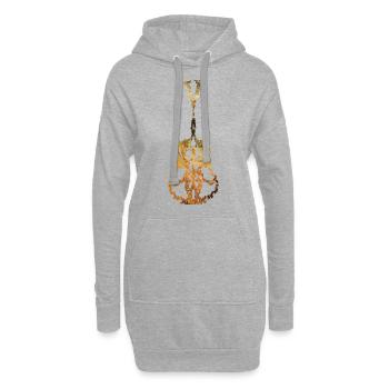 Gitarre Surreal Golden - Hoodie-Kleid - Grau meliert - Vorne