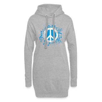 Peace Frieden Musik - Hoodie-Kleid - Grau meliert - Vorne